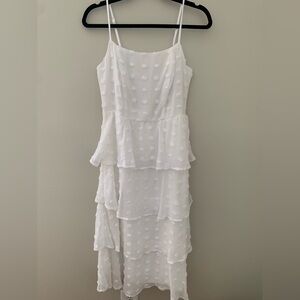 Lulu's White Textured High Low Dress